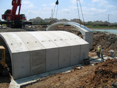 precast concrete bridge installation