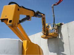 shuttabloc precast concrete wall installation